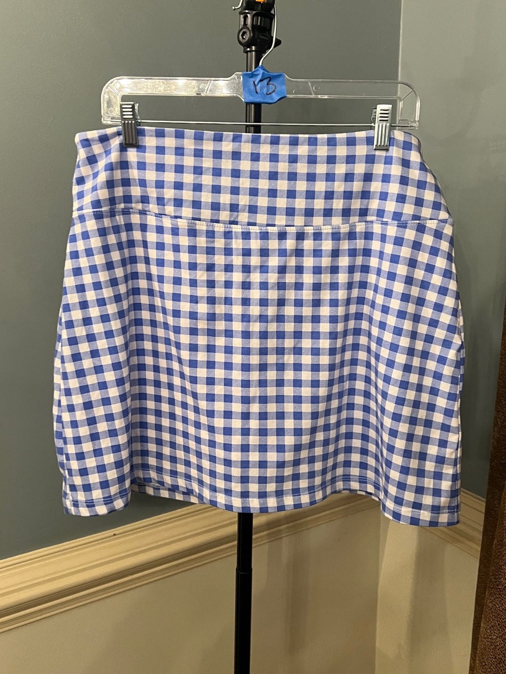 Blue Gingham Mini Skirt - Women